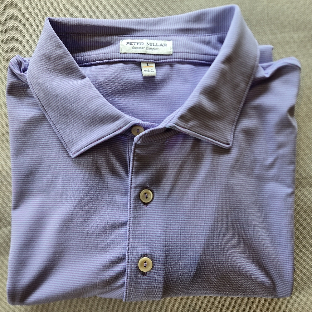 Peter Millar Lavender Polo Golf Shirt